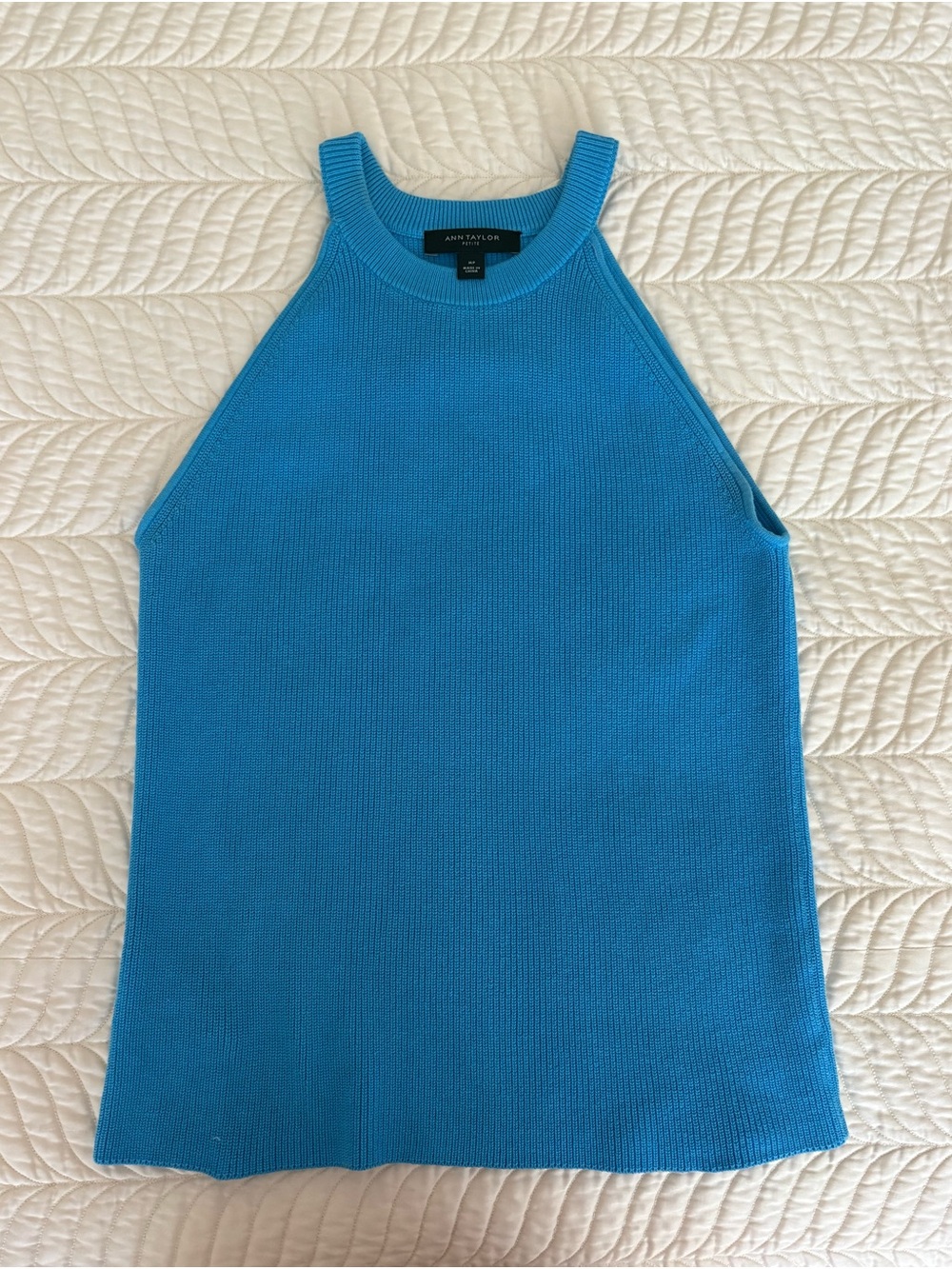Ann Taylor Turquoise Knit Halter Tank